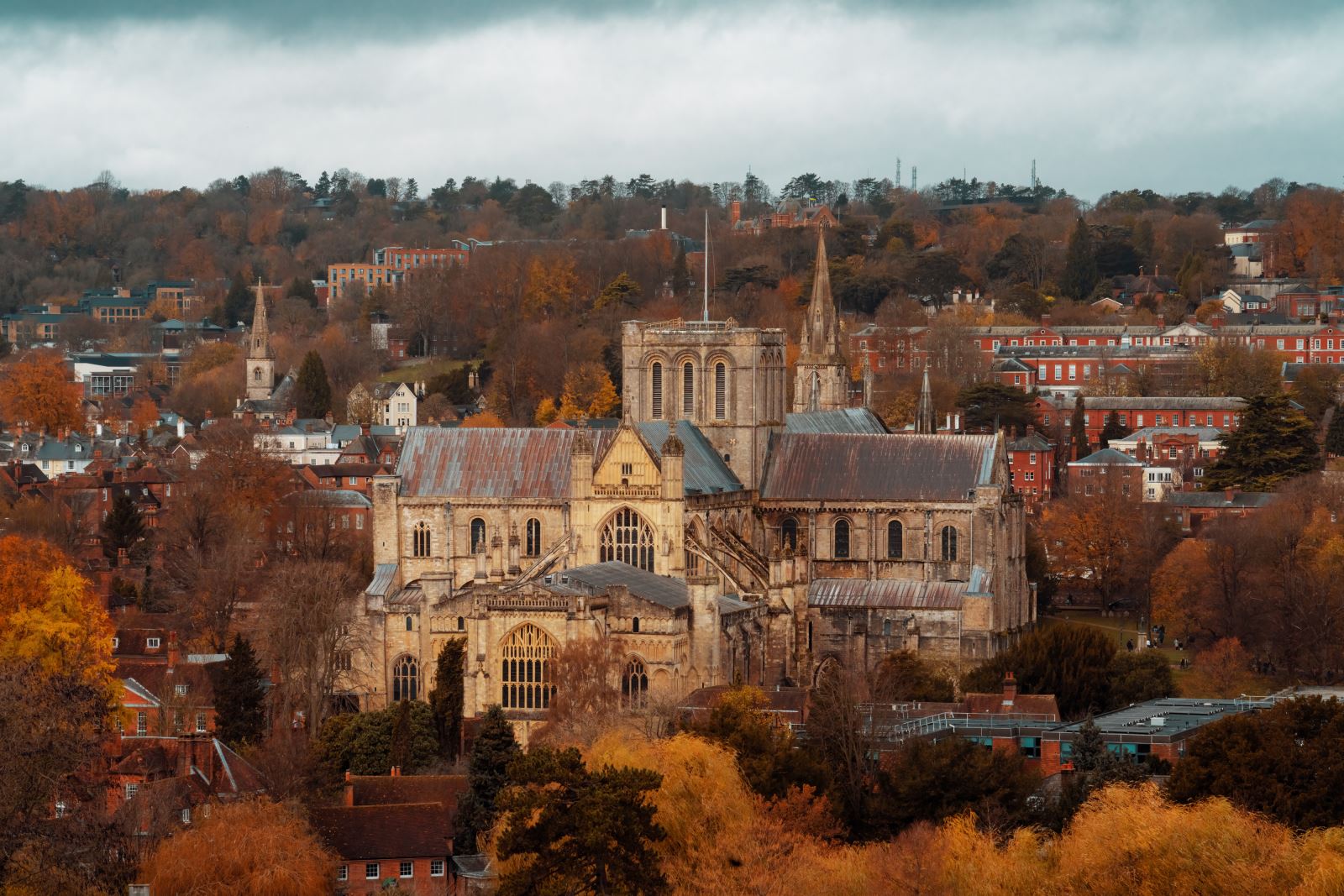 Winchester Cathedral from St Giles Hill